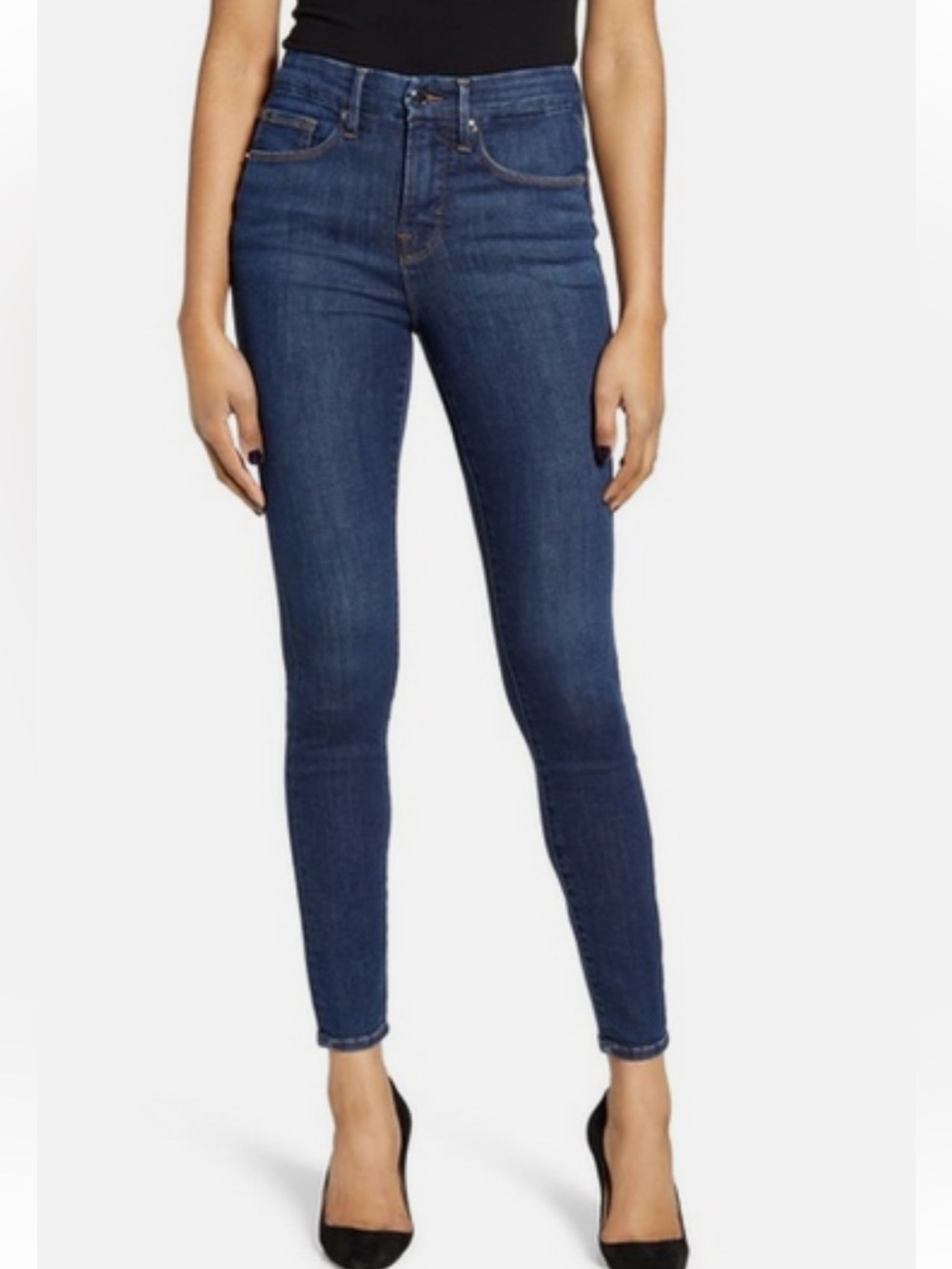 Good American Good Legs Crop Skinny Jeans Size 0 / 25 Stretch Denim